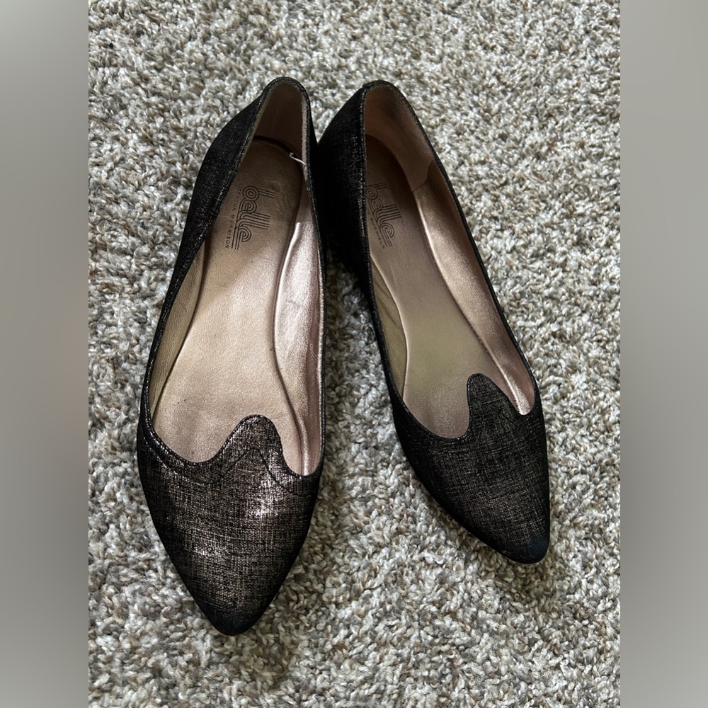 Sparkle tweed ballet flats
